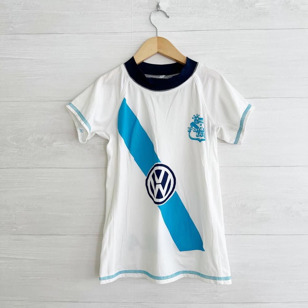 Pricilla UT Woman Soccer White blue soccer jersey Puebla FC VW Women XS Girls XL